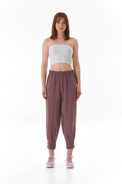 Fulla Moda Shalwar Trousers with Elastic Waist and Pockets