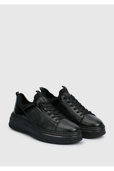 Provoq Μαύρο Δερμάτινο Ανδρικό Sneaker