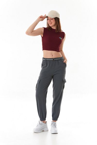 Fulla Moda Belted Cargo Pocket Jogger Pants