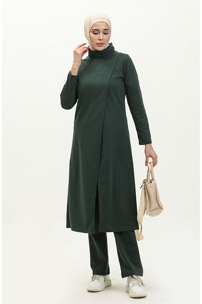 sefamerve Σετ αθλητικής φόρμας Emerald Green Turtleneck - 3043-12