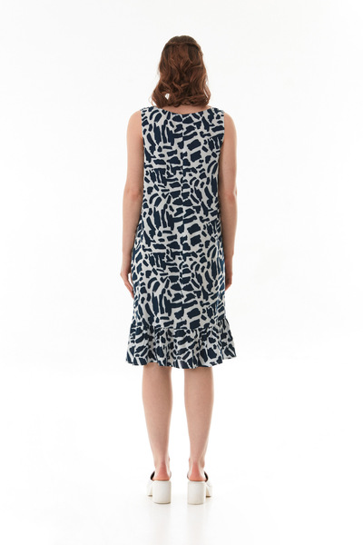 Fulla Moda Φόρεμα με βολάν με μοτίβο V λαιμόκοψη