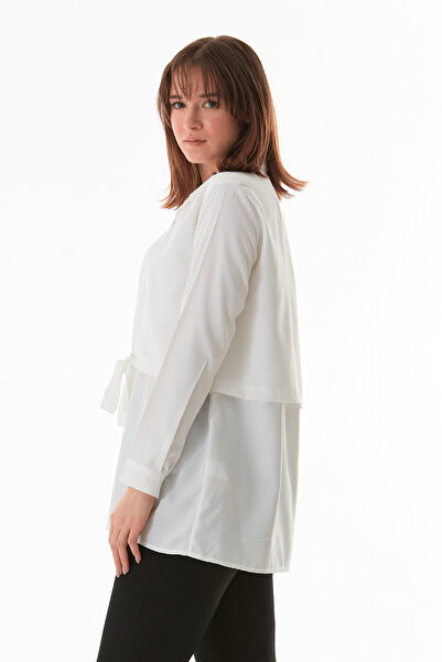 Fulla Moda Buttoned Tie Front Shirt