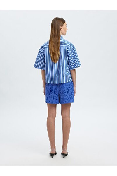 SELECTED Højtaljede shorts Broderie Anglaise