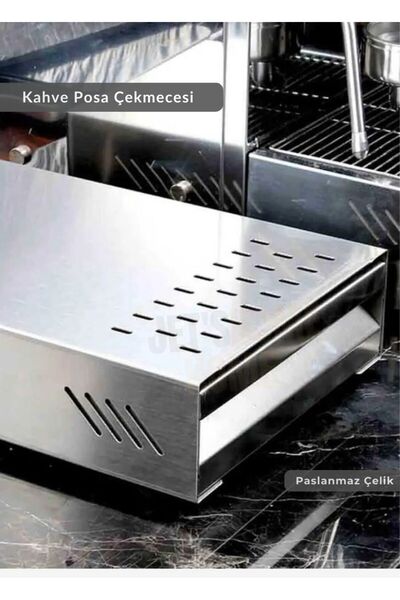 Jet's Home Kahve Posa Çekmecesi Paslanmaz Kahve Posa Tablası Çelik Kahve Posa...