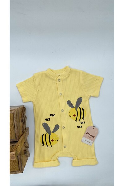 Gleamy FINDIK BEBE KIDS ARI PATTERN SHORT SLEEVE SHORTS JUMPSUIT (ZIBIN) 100% قطن