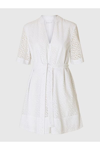 SELECTED Minikleid Broderie Anglaise
