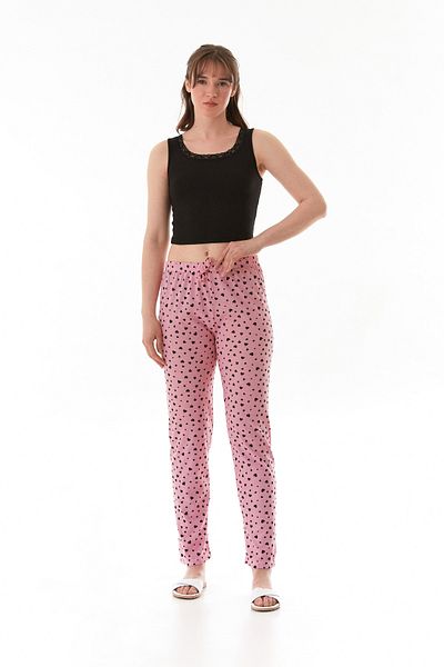 Fulla Moda Partea de jos de pijama cu imprimeu inimă