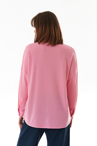 Fulla Moda Basic Jacquard Oversize Πουκάμισο