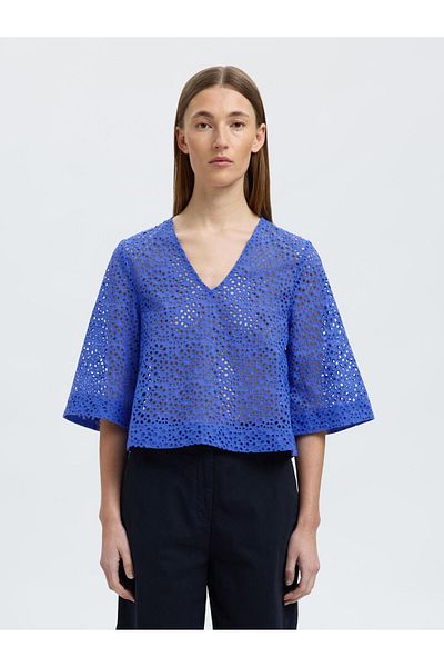 Selected Femme Crop Top Broderie Anglaise