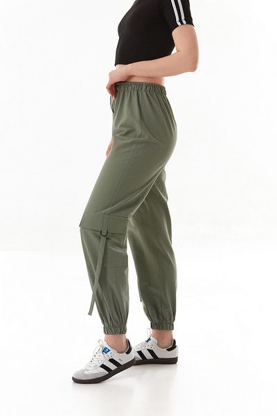 Fulla Moda Parachute Fabric Jogger Pants with Elastic Waist