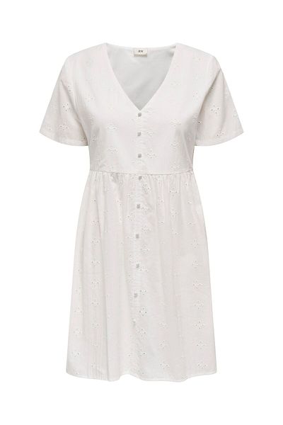 JDY Kleid Normal geschnitten V-Ausschnitt Voluminöser Armschnitt Midikleid