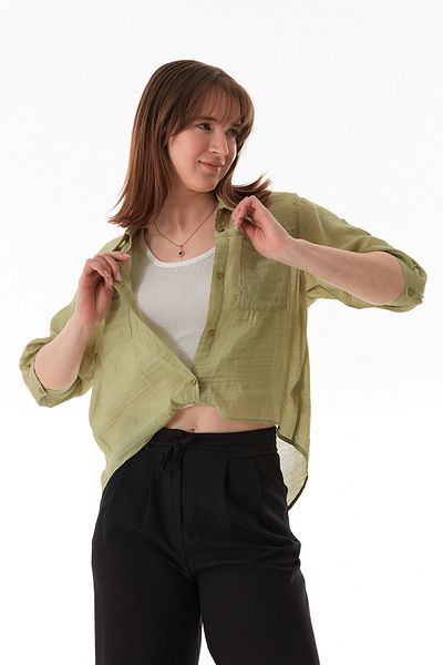 Fulla Moda Basic Body Λεπτομερές πουκάμισο με διπλή τσέπη