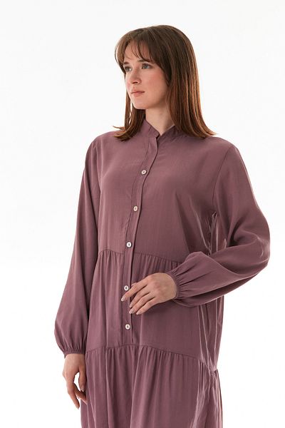 Fulla Moda Φόρεμα Fullamodest με όρθιο γιακά με ελαστικά μανίκια