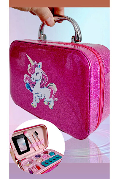 YerliToptan Simli Çantalı Kız Çocukları için Makyaj Seti – Unicorn