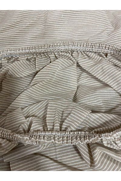 CANDAN ÇEYİZ Комплект единично легло с калъфка за възглавница 160x220 см, цвят кафе, естествен плат, без чаршаф