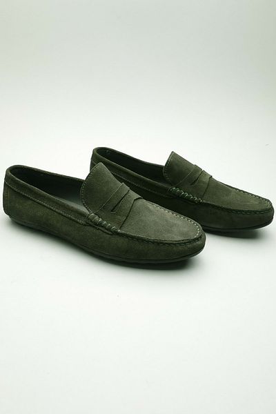 Gondol Loafer clasic pentru bărbați din piele naturală kaki 42 ttx. 601118