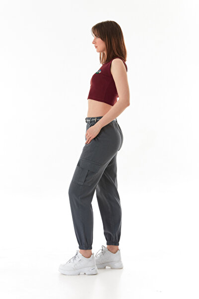 Fulla Moda Kemerli Kargo Cepli Jogger Pantolon