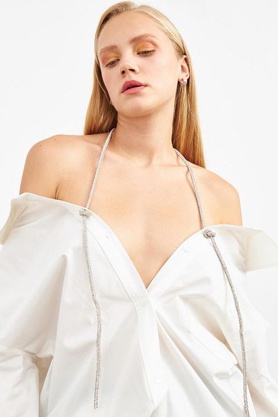 Setre Ecru Neck Accessory Detailed Tunic