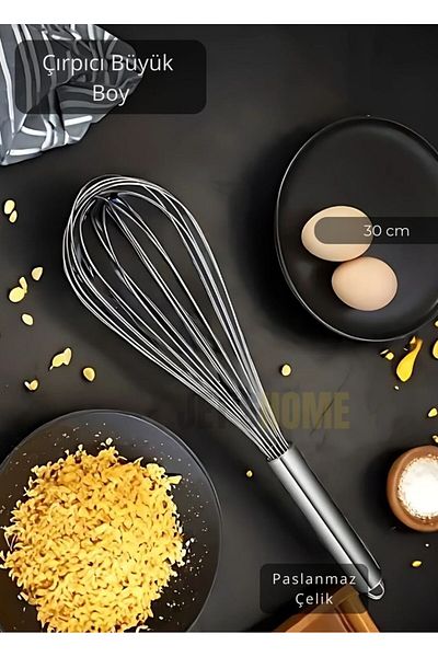 Jet's Home Steel Whisk Large Size Egg Whisk Cake Whisk Soup Whisk 30 cm