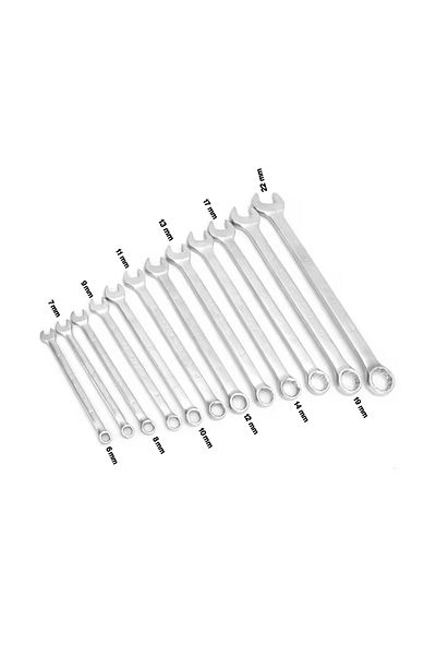 Badem10 Two Mouth Open and Closed Wrench Set Set of 12 Pieces Flat 6-7-8-9-10-12-13-14-17-19-22 mm Combined