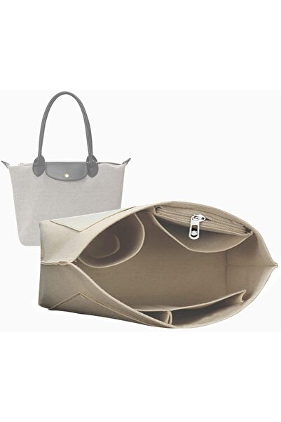 LCK Lckaey tote bag organizer insert for Longchamp le pliage large tote insert felt purse zipper bag org