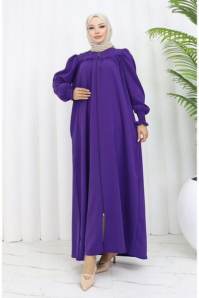 sefamerve Ferace cu fermoar cu maneci elastice 2035-03 violet
