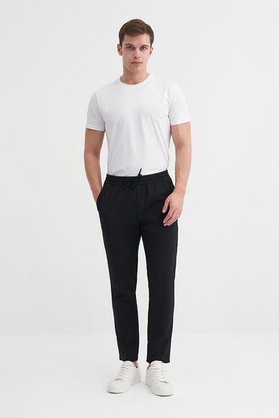 Cazador Ανδρικό Jogger Slim Fit ελαστικό κορδόνι από κομψό υφασμάτινο παντελόνι
