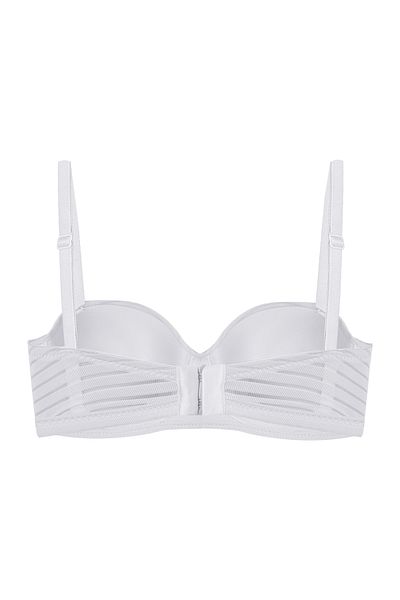 koza iç giyim Women's Unpadded Transparent Striped Gathering Strapless Bra