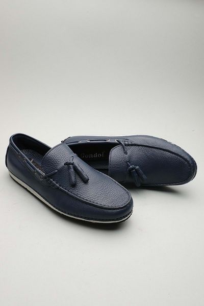 Gondol Men's Genuine Leather Classic Loafer Navy Blue 40 Ttx. 601133