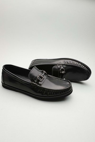 Gondol Men's Genuine Leather Classic Loafer Black 42 Ttx. 601111
