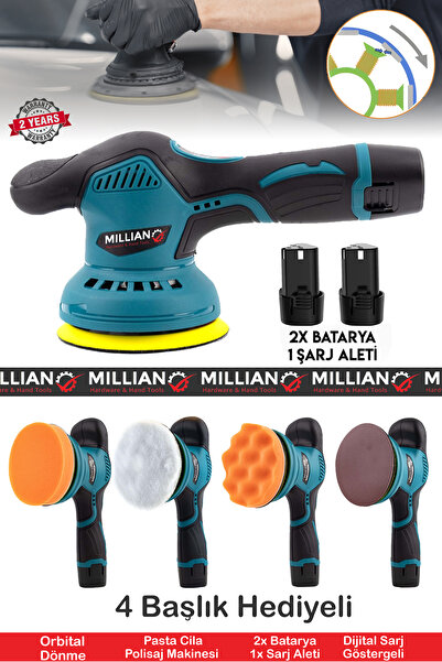 Millian 58 V Orbital 6 Kademeli Otomatik Şanzıman Devir Ayarlı Zımpara Cila Pasta Parlatma Polisaj Makinesi