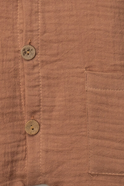 Mai Perla Organic Muslin Summer Natural Baby Jumpsuit with Pockets