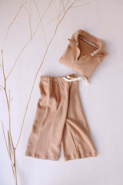 OhlalaKoala Tan Color Oversize Lower and Upper Set - Half Zipper