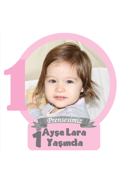 Elara Tasarım 1 Yaş Fotoğraflı Kişiye özel Doğum Günü Magnet Hediye 7x8 6 Ade...