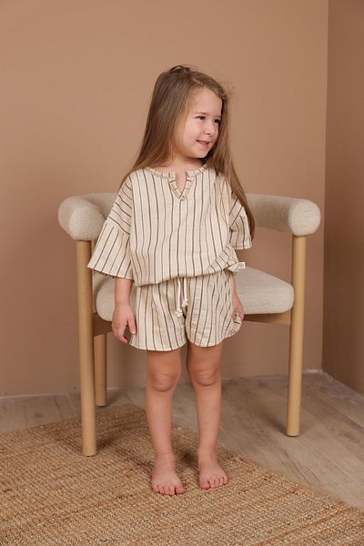 OhlalaKoala Brown Striped Shorts Set