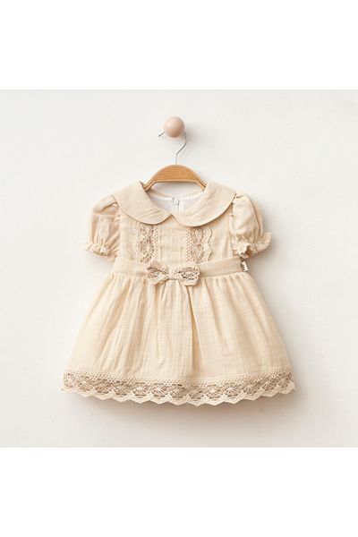 Lumia Baby Double Color Kopanaki Detailed Baby Girl Dress