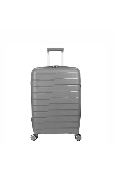 Naimeed Company Cărucior de călătorie mic, Naimeed D5965, 4 roți duble detașabile la 360 de grade, PP, gri, 37x20x48cm