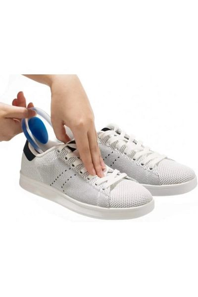 Ecosell Heel Silicone Heel Spur Heel Crack Insoles Transparent Blue Men 1 Pair