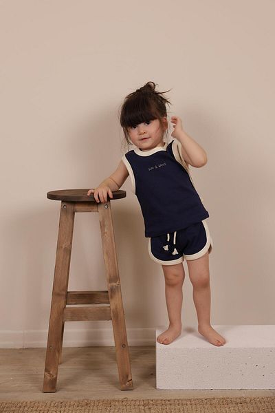 OhlalaKoala Navy Blue Unisex Athlete Shorts Set