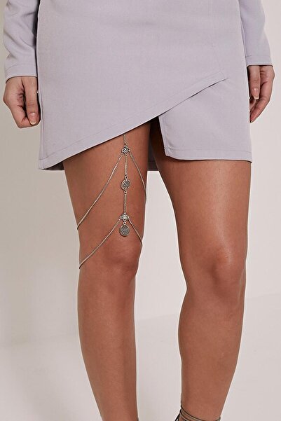 New Obsessions Antik Gümüş Vücut Zinciri Bacak Zinciri