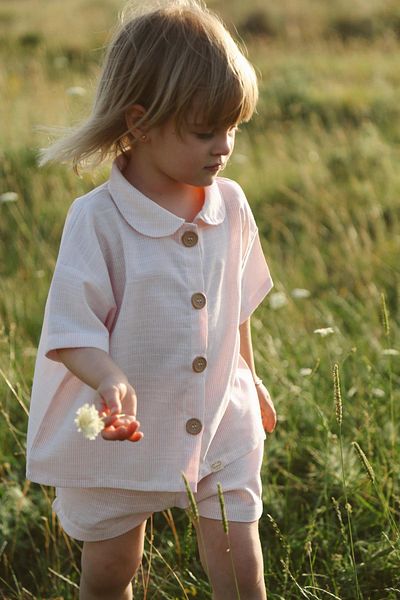 OhlalaKoala Orange Girl's Shirt and Shorts Set - Baby Collar