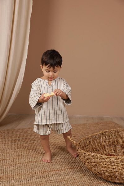 OhlalaKoala Indigo Striped Shorts Set