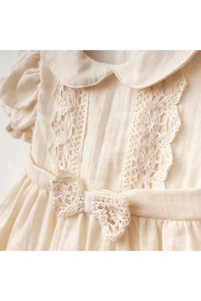 Lumia Baby Double Color Kopanaki Detailed Baby Girl Dress