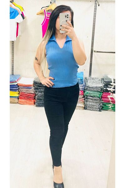 Butik Γυναικεία Μπλούζα με Πέτο Πουκάμισο με Χοντρό λουράκι