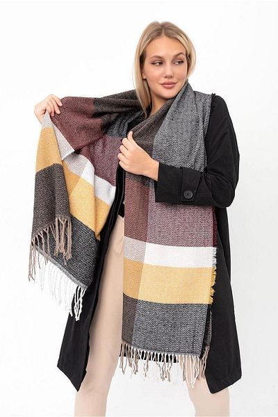 Saria Moda Soft Thick Shoulder Shawl with Herringbone Pattern