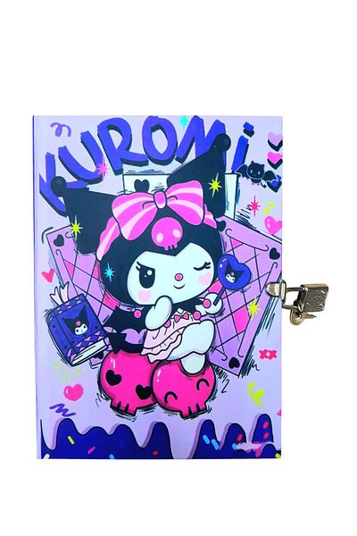 ÇİLEKHOMEAVM Kuromi Character Locked Souvenir Daily Memory Notebook Star Kuromi Series