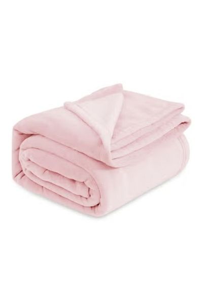 BSB HOME ® 300 GSM Premium Plush Double Blanket for Bed,Sofa,Travel |220x230cm| Pink | SOLID FLANNEL