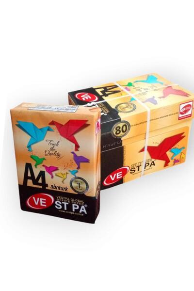 abnturk 5 Top ( 1 Koli ) A4 Kağidi 1 Kalite 80gr 2500 Adet A4 Fotokopi Yazici Kağıdı Doğa Dostu %100 Selülöz