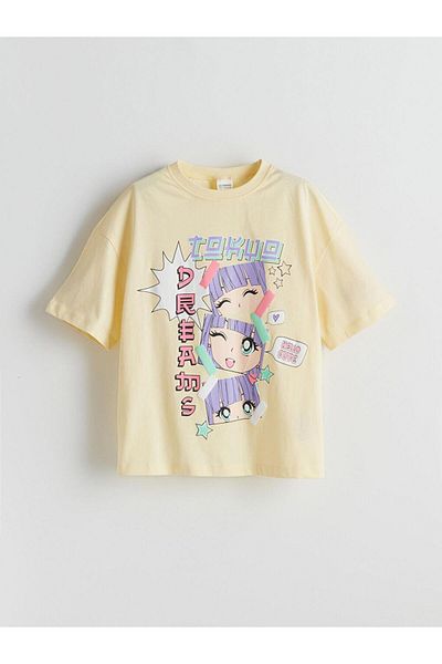 LC Waikiki Σετ πιτζάμες για κορίτσια με στάμπα Anime Crew Neck (S5)