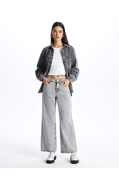 LC Waikiki Lcw Jeans Gray Wideleg Women's Jean Pants